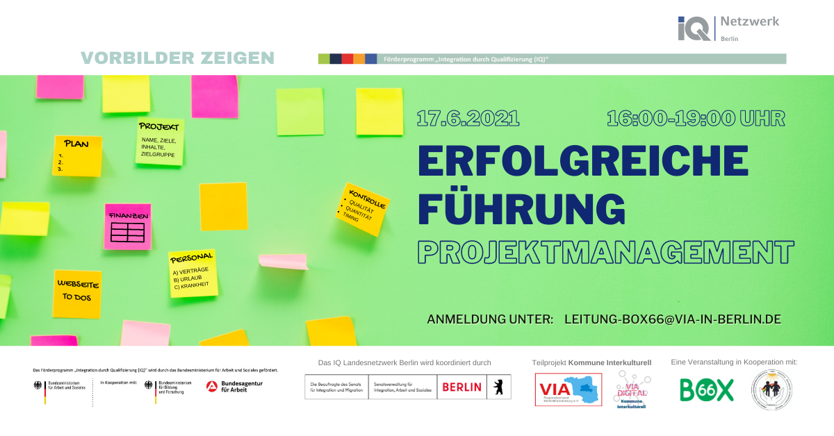 Veranstaltungsbanner Vorbilder zeigenErfolgreiche Führung - Projektmanagement