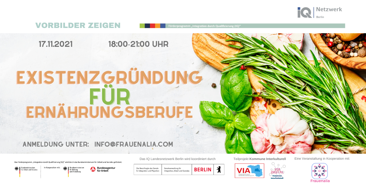 Banner Vorbilder zeigen Existenzgründung für Ernährungsberufe